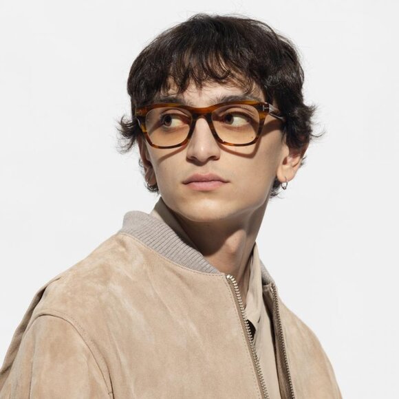 Tom Ford FT5886-B 001 Square Eyeglasses 52mm - Black/Clear Blue Light Block - Picture 2 of 9